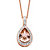 Pear-Cut Rose Crystal Halo Necklace MADE WITH SWAROVSKI ELEMENTS in Rose Gold over Sterling Silver 18"-11 at PalmBeach Jewelry