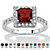 SETA JEWELRY Princess-Cut Simulated Birthstone Halo Ring in .925 Sterling Silver-101 at Seta Jewelry