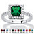Princess-Cut Simulated Birthstone Halo Ring in .925 Sterling Silver-105 at PalmBeach Jewelry