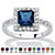 Princess-Cut Simulated Birthstone Halo Ring in .925 Sterling Silver-109 at PalmBeach Jewelry