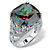 40.17 TCW Cushion-Cut Fire Topaz Cubic Zirconia Scroll Ring Platinum-Plated-11 at PalmBeach Jewelry