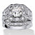 2.33 TCW Cubic Zirconia Clover Motif 3-Piece Bridal Set in Platinum over .925 Sterling Silver-11 at PalmBeach Jewelry