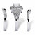 2.33 TCW Cubic Zirconia Clover Motif 3-Piece Bridal Set in Platinum over .925 Sterling Silver-12 at PalmBeach Jewelry