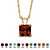 Princess-Cut Simulated Birthstone Pendant Necklace in 10k Yellow Gold 18"-101 at PalmBeach Jewelry