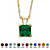 Princess-Cut Simulated Birthstone Pendant Necklace in 10k Yellow Gold 18"-105 at PalmBeach Jewelry