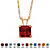 Princess-Cut Simulated Birthstone Pendant Necklace in 10k Yellow Gold 18"-107 at PalmBeach Jewelry
