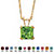 Princess-Cut Simulated Birthstone Pendant Necklace in 10k Yellow Gold 18"-108 at PalmBeach Jewelry