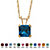 Princess-Cut Simulated Birthstone Pendant Necklace in 10k Yellow Gold 18"-109 at PalmBeach Jewelry