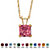 Princess-Cut Simulated Birthstone Pendant Necklace in 10k Yellow Gold 18"-110 at PalmBeach Jewelry