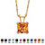 Princess-Cut Simulated Birthstone Pendant Necklace in 10k Yellow Gold 18"-111 at PalmBeach Jewelry