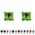 Princess-Cut Simulated Simulated Birthstone Stud Earrings in 10k Gold-108 at PalmBeach Jewelry