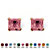Princess-Cut Simulated Simulated Birthstone Stud Earrings in 10k Gold-110 at PalmBeach Jewelry