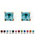 Princess-Cut Simulated Simulated Birthstone Stud Earrings in 10k Gold-112 at PalmBeach Jewelry
