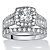 2.82 TCW Cushion-Cut Zirconia 2-Piece Halo Bridal Ring Set in Platinum over Sterling Silver-11 at PalmBeach Jewelry