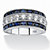 5.60 TCW Emerald-Cut Created Sapphire and Round Cubic Zirconia Ring in Platinum over Sterling Silver-11 at PalmBeach Jewelry