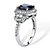 1.36 TCW Cushion-Cut Sapphire Halo Ring in Platinum over Sterling Silver-12 at PalmBeach Jewelry