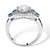 2.46 TCW Round Cubic Zirconia Art Deco-Inspired Halo Ring in Platinum over Sterling Silver-12 at PalmBeach Jewelry