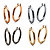 SETA JEWELRY Silvertone, Gold Tone, Rose Gold Tone, Black Ruthenium-Plated Hoop Earrings 4-Pair Set (2")-11 at Seta Jewelry