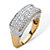 1/5 TCW Diamond Bar Ring with Square Back in Gold-Plated Sterling Silver-15 at PalmBeach Jewelry