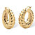 14k Gold Shrimp-Style Hoop Earrings Nano Diamond Resin Filled (1 1/4")-11 at PalmBeach Jewelry