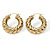14k Gold Shrimp-Style Hoop Earrings Nano Diamond Resin Filled (1 1/4")-12 at PalmBeach Jewelry
