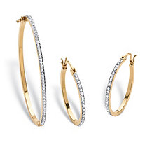 Diamond Fascination Bracelet and Earrings Set in Gold-Plated Sterling Silver 7