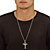 Men's Triple Layer Cross and Box Chain Pendant Necklace in Black Ion-Plated Stainless Steel 24"-14 at PalmBeach Jewelry