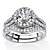 1.67 TCW Round Cubic Zirconia 2-Piece Halo Bridal Set in Platinum Over .925 Sterling Silver-11 at Direct Charge presents PalmBeach
