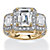 5.12 TCW Emerald-Cut Cubic Zirconia Halo Ring in 14k Gold over Sterling Silver-11 at PalmBeach Jewelry