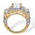 5.12 TCW Emerald-Cut Cubic Zirconia Halo Ring in 14k Gold over Sterling Silver-12 at PalmBeach Jewelry