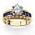 3.53 TCW Round Cubic Zirconia and Simulated Blue Sapphire Ring in 14k Gold Over Sterling Silver-11 at PalmBeach Jewelry
