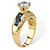 3.53 TCW Round Cubic Zirconia and Simulated Blue Sapphire Ring in 14k Gold Over Sterling Silver-12 at PalmBeach Jewelry