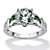4.19 TCW Round Cubic Zirconia and Simulated Emerald Ring in Platinum over Sterling Silver-11 at PalmBeach Jewelry