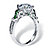 4.19 TCW Round Cubic Zirconia and Simulated Emerald Ring in Platinum over Sterling Silver-12 at Direct Charge presents PalmBeach