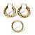 Section Dome Ring and Hoop Earrings Set in Gold Tone (1 1/2")-12 at PalmBeach Jewelry