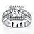 Princess-Cut and Emerald-Cut Cubic Zirconia Halo Ring 2.85 TCW in Platinum Over .925 Sterling Silver-11 at PalmBeach Jewelry