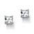 Princess-Cut Cubic Zirconia Stud Earrings 3.24 TCW in Silvertone-11 at PalmBeach Jewelry