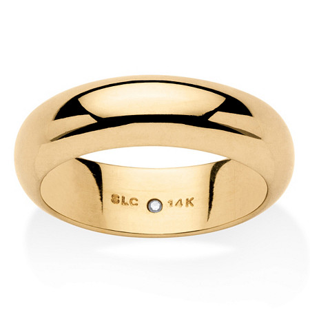 14k Gold Nano Diamond Resin Filled Wedding Band (6mm) Sizes 6-12 at PalmBeach Jewelry