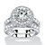 Round Cubic Zirconia 2-Piece Halo Bridal Ring Set 3.16 TCW in Solid 10k White Gold-11 at PalmBeach Jewelry