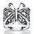 Filigree .925 Sterling Silver Butterfly Wrap Ring-11 at PalmBeach Jewelry