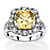 SETA JEWELRY 3.62 TCW Cushion-Cut Canary Cubic Zirconia Halo Ring Set in Platinum Over .925 Sterling Silver-11 at Seta Jewelry