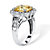 SETA JEWELRY 3.62 TCW Cushion-Cut Canary Cubic Zirconia Halo Ring Set in Platinum Over .925 Sterling Silver-12 at Seta Jewelry
