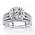 Round Cubic Zirconia 2-Piece Halo Bridal Set 2.55 TCW in Solid 10k White Gold-11 at PalmBeach Jewelry