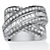 3.64 TCW Round and Baguette Cubic Zirconia Crossover "X" Ring Platinum-Plated-11 at PalmBeach Jewelry
