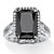 8.34 TCW Princess-Cut Black Cubic Zirconia Halo Ring with White Round and Baguette CZ Accents Platinum-Plated-11 at PalmBeach Jewelry