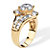 4.79 TCW Round Cubic Zirconia Bypass Ring in 14k Gold Over Sterling Silver-12 at PalmBeach Jewelry