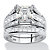 3.14 TCW Princess-Cut Cubic Zirconia 2-Piece Bridal Ring Set in Platinum over Sterling Silver-11 at PalmBeach Jewelry