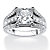 3.14 TCW Princess-Cut Cubic Zirconia 2-Piece Bridal Ring Set in Platinum over Sterling Silver-16 at PalmBeach Jewelry