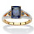 2.50 TCW Cushion-Cut Created Blue Sapphire and CZ Ring in 18k Yellow Gold over Sterling Silver-11 at Direct Charge presents PalmBeach