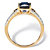 2.50 TCW Cushion-Cut Created Blue Sapphire and CZ Ring in 18k Yellow Gold over Sterling Silver-12 at PalmBeach Jewelry